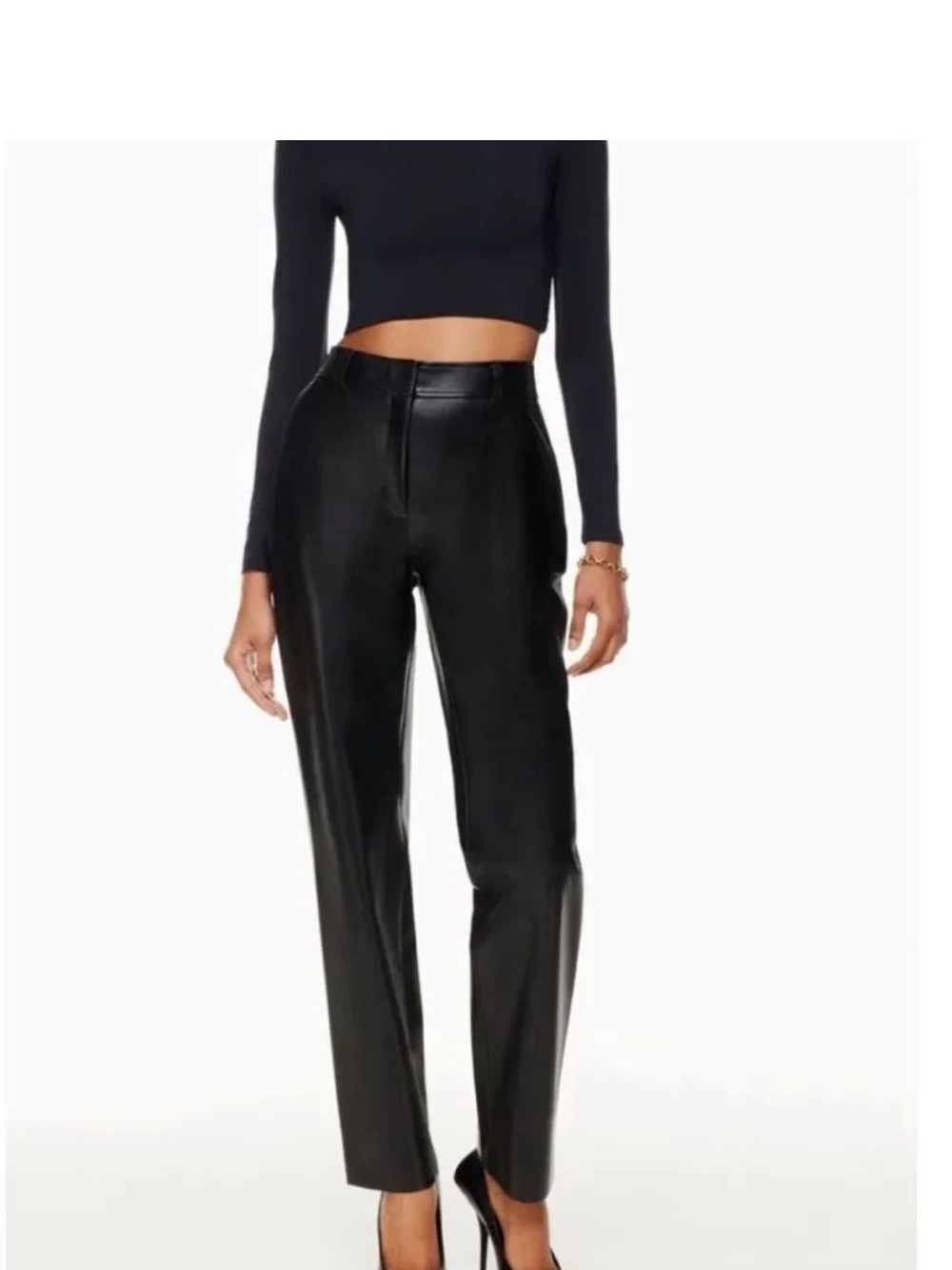 Babaton Command Black Faux Leather Pants Size 6